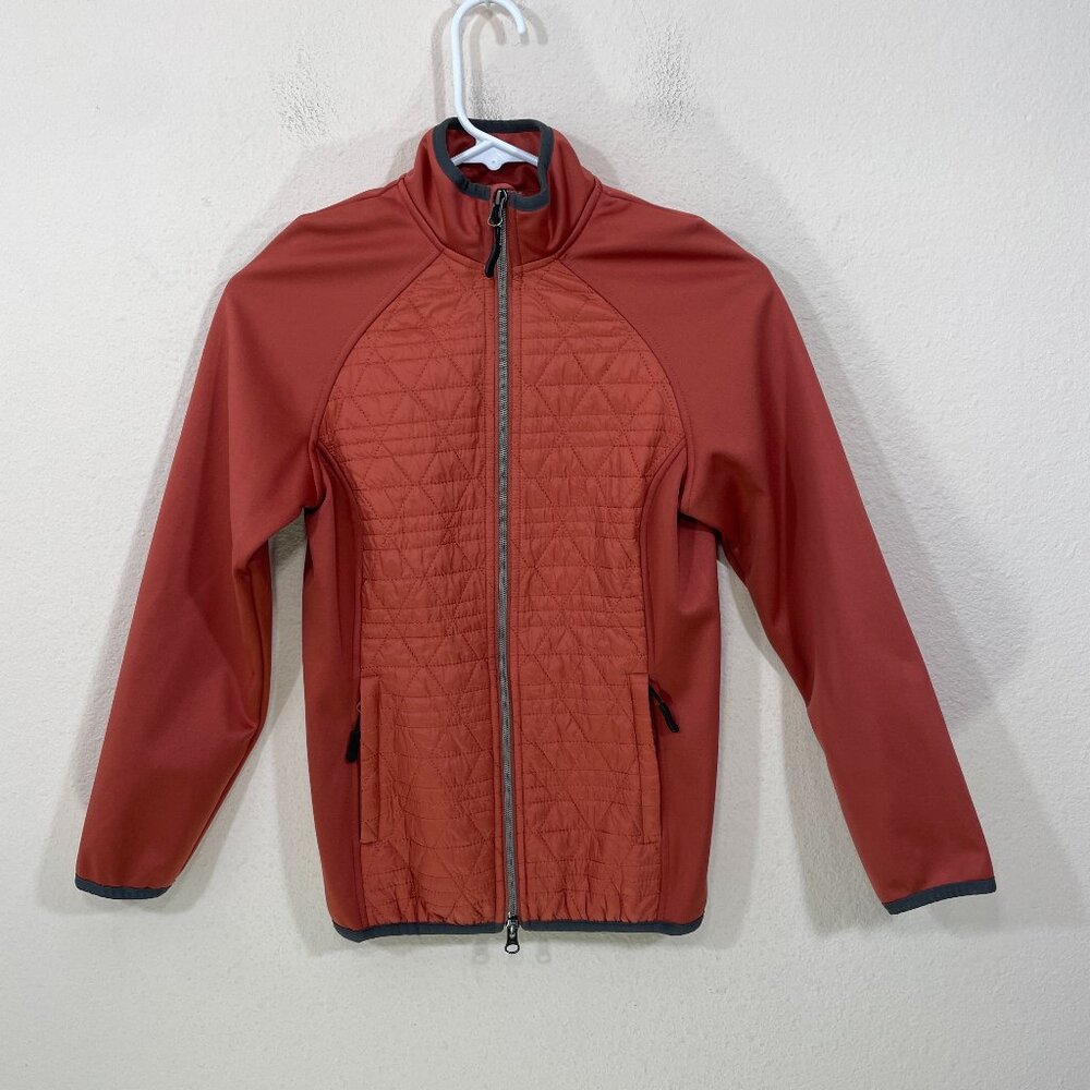 Dover Saddlery Quilted Puffer Jacket Women XXS Full‎ Zip Pockets Riding Orange